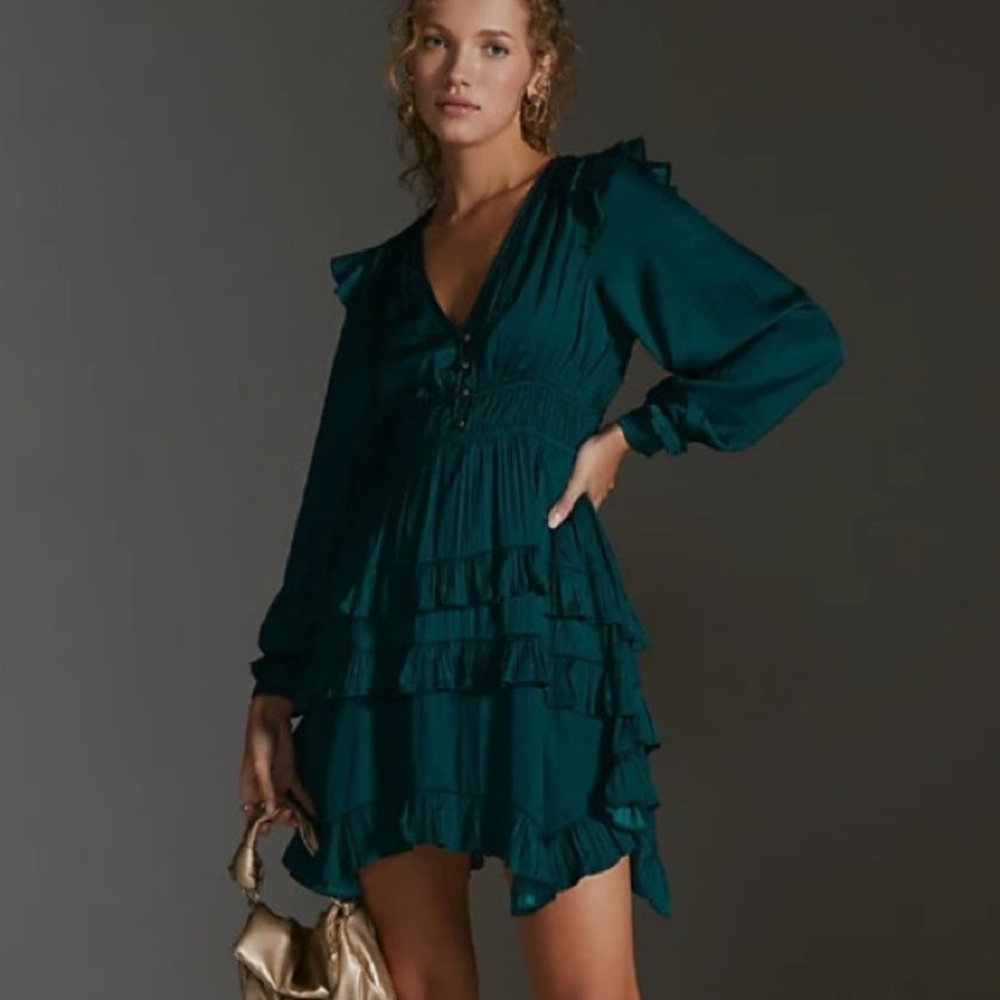 By Anthropologie Tiered Ruffle Dress